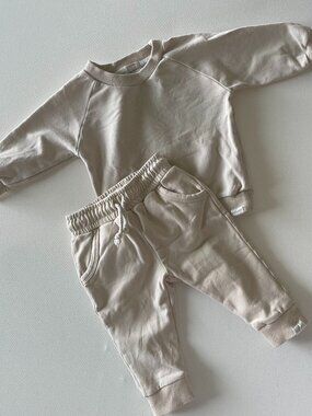 ROMP Two-Piece Bamboo Cotton Lounge Set | Beige Cream 🩶